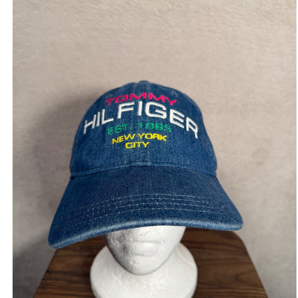 Tommy Hilfiger Denim Baseball Cap Blue Embroidered New York City Est 1985 OS